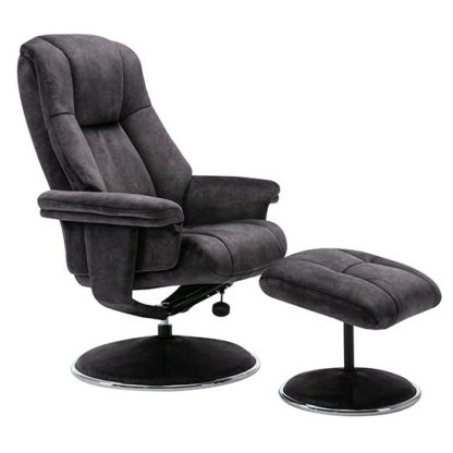 66479e256d245a5449cbc64df6d1f1470bda6c3c194596f9d59e2e16d58cd433.jpg An Image of Dollis Fabric Swivel Recliner Chair And Footstool In Liquorice