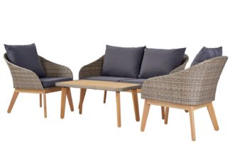 An Image of Argos Home 4 Seater Rattan Effect Sofa Set