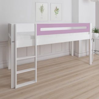 An Image of Morden Kids Mid Sleeper Bed With Safety Rail In Dusty Rose