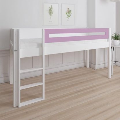679eae6f26ef450bc6a98411824c662503b32bb266f0d4cabe673242f2b78497.jpg An Image of Morden Kids Mid Sleeper Bed With Safety Rail In Dusty Rose