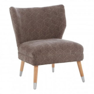 An Image of Trento Fabric Upholstered Accent Chair In Grey