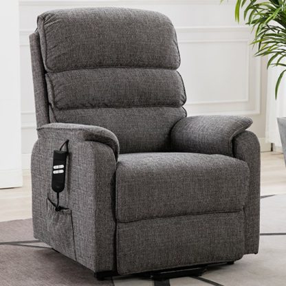 An Image of Vauxhall Fabric Electric Riser Recliner Chair In Lisbon Grey
