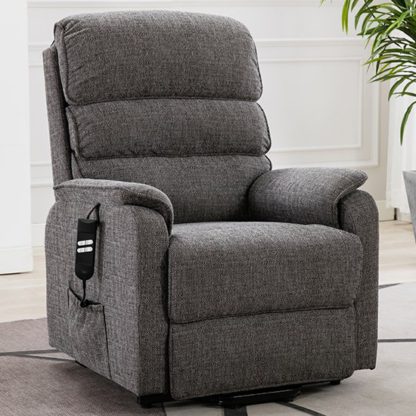 69c943c9caed1146e487015111420fc31689ed8b9dac5121702495f73cd74f8b.jpg An Image of Vauxhall Fabric Electric Riser Recliner Chair In Lisbon Grey