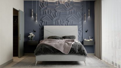 An Image of MiBed Seattle Velvet Kingsize Bed Frame - Black