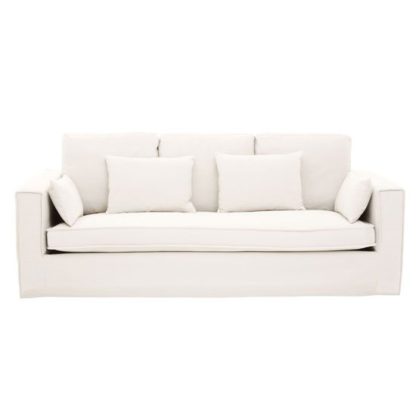 6dc22a1e591902387afc0b5e9c0e5b900fb631b57a22235d95dc03515d7b9d8c.jpg An Image of Manton Fabric Upholstered 3 Seater Sofa In Cream