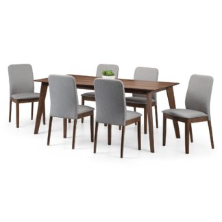 An Image of Berkely Dining Table with 6 Chairs Walnut