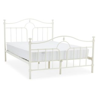 An Image of Keswick Cream Metal Bed Frame Cream