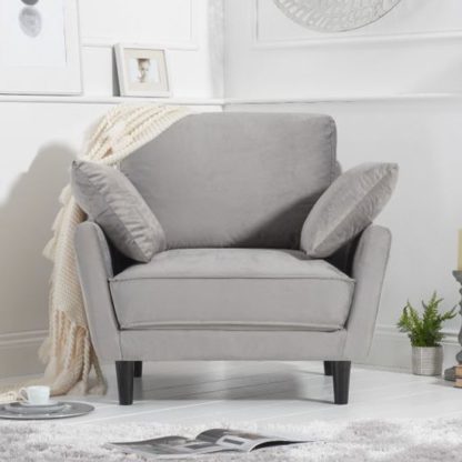 742ddddb925987941b222b651b4eaa6a1ba991f0cca947fdeb977a2d0f806bf0.jpg An Image of Caropy Velvet Upholstered Armchair In Grey