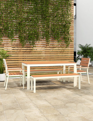 An Image of M&S Porto 6 Seater Dining Table with Benches