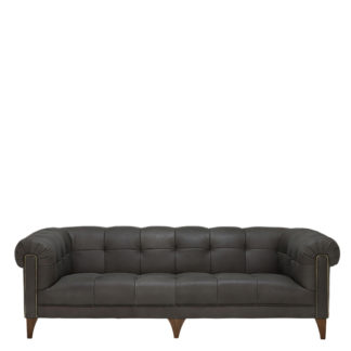 An Image of Elena Leather 3 Seater Sofa - Barker & Stonehouse