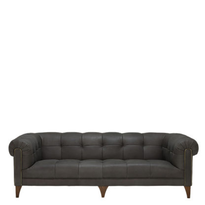 An Image of Elena Leather 3 Seater Sofa - Barker & Stonehouse