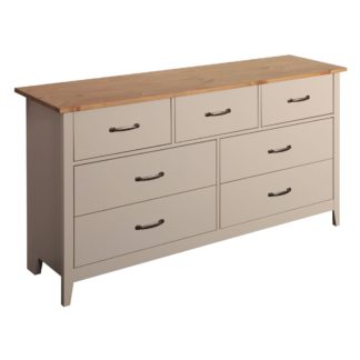 An Image of Norfolk Grey Wide 7 Drawer Chest Grey