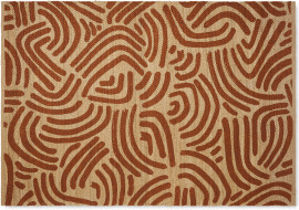 An Image of Bunji Printed Rug, Large 160 x 230cm, Terracotta Jute