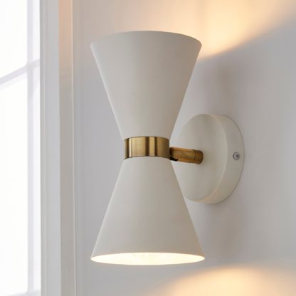 An Image of Archie Retro Head Dual Lit Wall Light Black