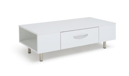 An Image of Habitat Hayward 1 Drawer Coffee Table - White Gloss