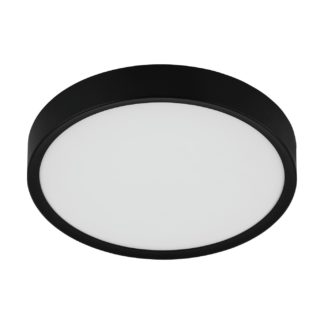 An Image of Eglo Musurita Black LED Flush Ceiling Light - Black