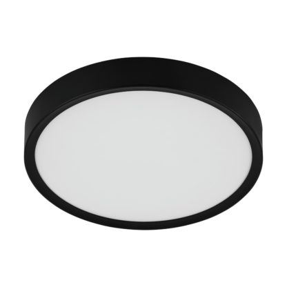 An Image of Eglo Musurita Black LED Flush Ceiling Light - Black