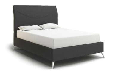 An Image of MiBed Seattle Velvet Kingsize Bed Frame - Black