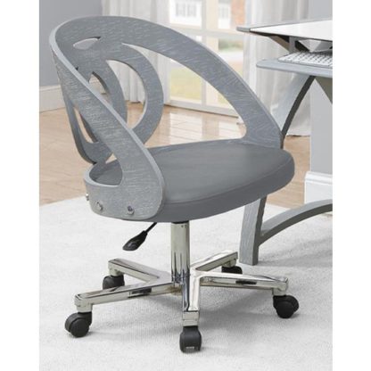 7f8a8c432488c3bda81627bf70c65da654a6bc0a4731a90918435fa71c41635e.jpg An Image of Juoly Faux Leather Home And Office Chair In Grey