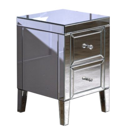 An Image of Valencia 2 Drawer Bedside Silver