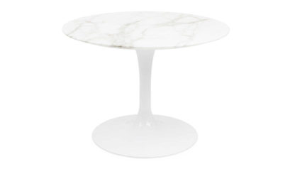 An Image of Knoll Saarinen Tulip Round Side Table Calacatta Marble Small