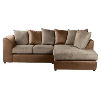 An Image of Blake Fabric Combo Right Hand Corner Sofa Chocolate (Brown)