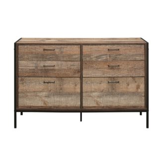 An Image of Urban Rustic 6 Drawer Chest Brown