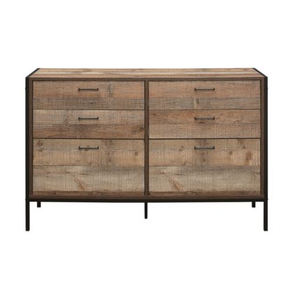 An Image of Urban Rustic 6 Drawer Chest Brown