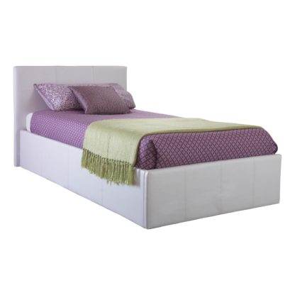 An Image of Seattle Ottoman Storage White Bed Frame White