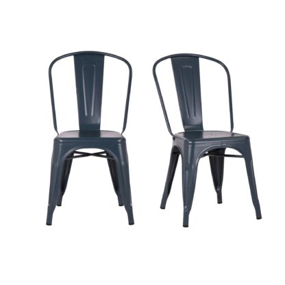An Image of Daxton Set of 2 Metal Chairs Black