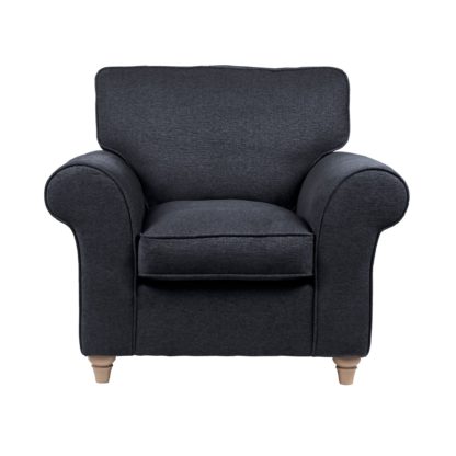 8a5307ba8c790dc2246985544566180c64087896124820bdb4db00e97e3191e8.jpg An Image of Rosa Fabric Armchair Grey