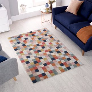An Image of Urban Squares Rug MultiColoured