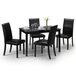 An Image of Hudson Dining Table with 4 Chairs Black