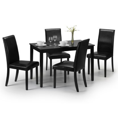 An Image of Hudson Dining Table with 4 Chairs Black