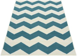 An Image of Chevron Rug - 160x230cm - Teal.