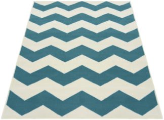 An Image of Chevron Rug - 160x230cm - Teal.