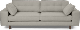 An Image of Content by Terence Conran Tobias 3 Seater Sofa, Dove Grey Boucle with Dark Wood Leg