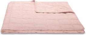 An Image of Brisa 100% Linen Soft Washed Bedspread, 220 x 225cm, Dusty Pink