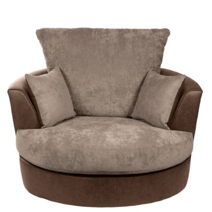 An Image of Blake Fabric Combo Swivel Chair Grey