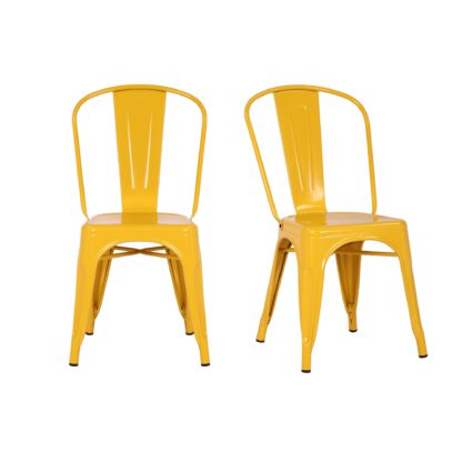 An Image of Daxton Set of 2 Metal Chairs Black