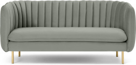 An Image of Helma 2 Seater Sofa, Sage Green Velvet