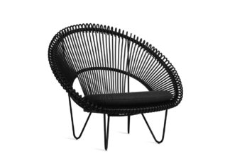 An Image of Vincent Sheppard Roy Cocoon Black Seat Cushion Donau Anthracite