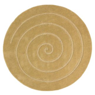 An Image of Spiral Circle Rug Yellow