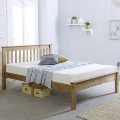 9dc82660d565c4f15764153eef96dad4f19908fb59bdf0bb1656f3c659823776.jpg An Image of Celestas Wooden Small Double Bed In Waxed Pine