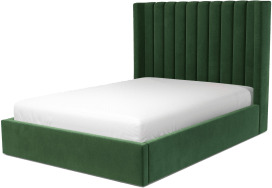 An Image of Cory Double Ottoman Storage Bed, Lichen Green Cotton Velvet