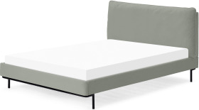 An Image of Harlow Double Bed, Sage Green Velvet