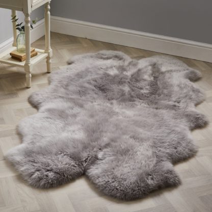 An Image of Quad Sheepskin Rug Pink