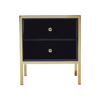 An Image of Fenwick 2 Drawer Bedside Table Black