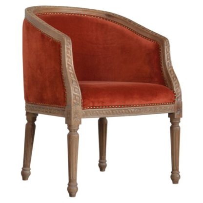 a365933ea53b55d8610eed11bd7b83664ddd7cc2c1ce3d711d9fab1daebead19.jpg An Image of Borah Velvet Accent Chair In Rust And Natural