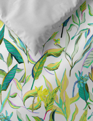 An Image of M&S Pure Cotton Leaf Bedding Set
